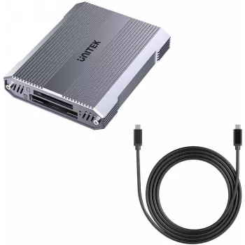 Unitek R1022C01 CFexpress Type B-, SD- ja microSD-kortinlukija USB-A-keskittimellä