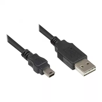 Good Connections liitäntäkaapeli USB 2.0 EASY pistoke A pistoke Mini-B - musta - 0,5 m