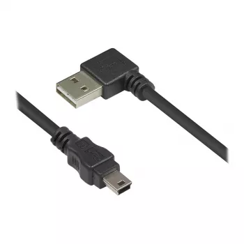 Good Connections liitäntäkaapeli USB 2.0 EASY pistoke A pistoke Mini-B - kulmaliitin - musta - 0,5 m