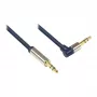 Audio-liitäntäkaapeli High-Quality 3,5mm, jakkipistoke jakkipistokkeeseen oikealle kulma, täysmetallikotelo, tummansininen, 1m, Good Connections (GC-