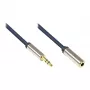 Audio-liitäntäkaapeli High-Quality 3,5 mm, klinkkipistoke klinkkiliitäntään, täysmetallikotelo, tummansininen, 3 m, Good Connections (GC-M0054)
