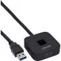 InLine USB-sormenjälkilukija keskittimellä, Windows Hello -yhteensopiva, 1,5 m kaapeli, musta