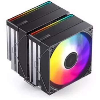 CPU-jäähdytin Jonsbo CB80 Dual-Tower, 2 x 120 mm PWM-RGB-tuuletinta – musta
