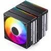 CPU-jäähdytin Jonsbo CB80 Dual-Tower, 2 x 120 mm PWM-RGB-tuuletinta – musta