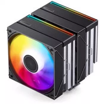 CPU-jäähdytin Jonsbo CB80 Dual-Tower, 2 x 120 mm PWM-RGB-tuuletinta – musta
