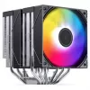 CPU-jäähdytin Jonsbo CB80 Dual-Tower, 2 x 120 mm PWM-RGB-tuuletinta – musta