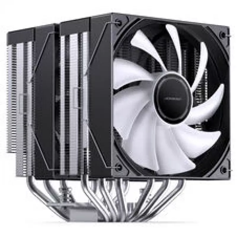 CPU-jäähdytin Jonsbo CB80 Dual-Tower, 2 x 120 mm PWM-RGB-tuuletinta – musta