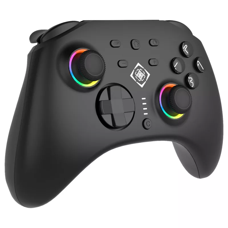 Peliohjain Deltaco GAM-198 musta — Bluetooth ja USB (Type-C) Nintendo Switch, Switch 2, Switch OLED, Android, PC