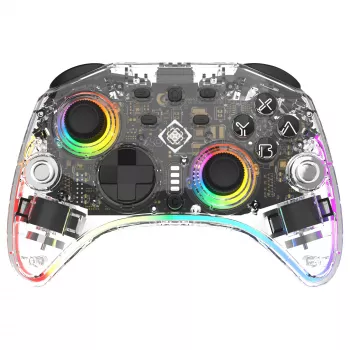 Peliohjain Deltaco Gaming GAM-198-T läpinäkyvä Bluetooth/USB USB-C Nintendo Switch, Switch 2, Switch OLED, Android, PC
