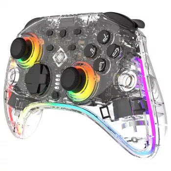 Peliohjain Deltaco Gaming GAM-198-T läpinäkyvä Bluetooth/USB USB-C Nintendo Switch, Switch 2, Switch OLED, Android, PC
