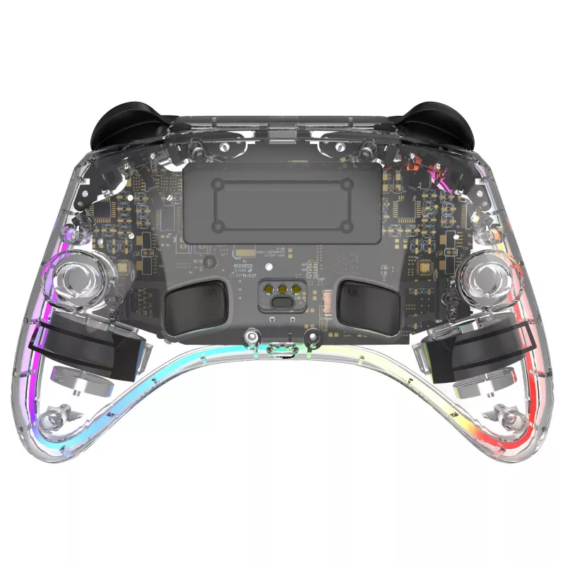 Peliohjain Deltaco Gaming GAM-198-T läpinäkyvä Bluetooth/USB USB-C Nintendo Switch, Switch 2, Switch OLED, Android, PC