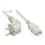 Virtajohto suojakosketinpistoke tyyppi E+F (CEE 7/7, kulma) – C13 (suora), harmaa, 1,00 mm², 3 m, Good Connections® (P0130-GR030)