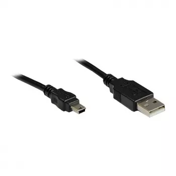 GoodConnections USB 2.0 A > Mini-B 5-pin (ST-ST) 1 m adapterikaapeli musta