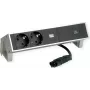 Bachmann 902.903 DESK2 INOX jatkojohto, 2x Schuko, 1x USB-C 60 W