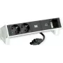 Bachmann 902.936 DESK2 jatkojohto, valkoinen (RAL9010), 2x Schuko, 1x USB-C 30 W