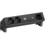 Bachmann DESK 2 jatkojohto, 2x Schuko, 1x USB-C 30W, musta