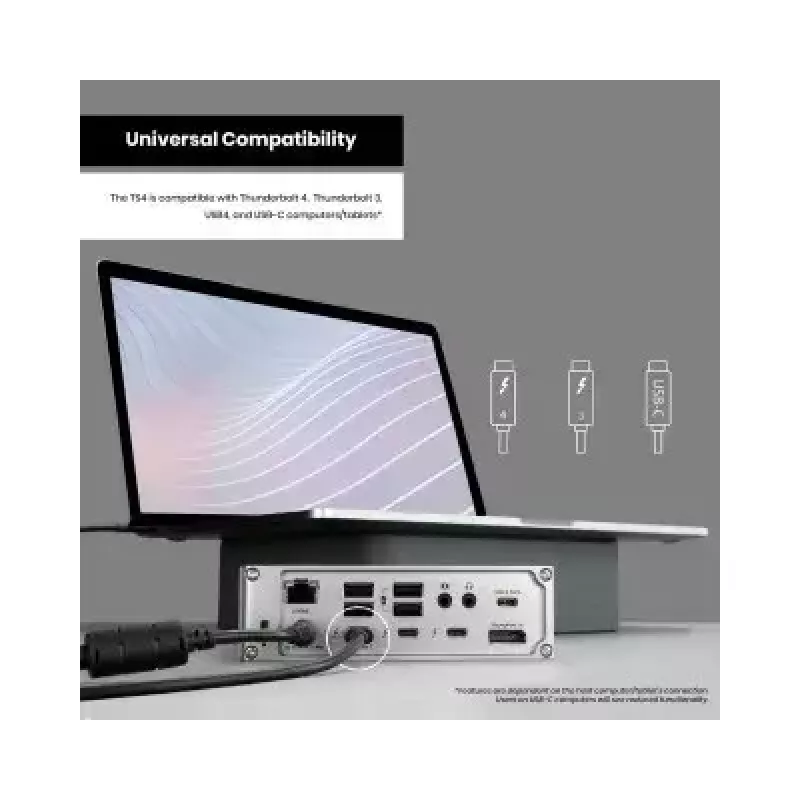 CalDigit TS4 harmaa USB-keskitin 98W Power Delivery 100000 Mbit/s Ethernet