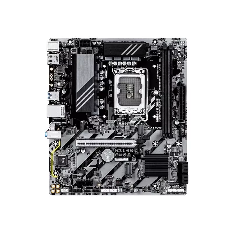 Emolevy GIGABYTE B860M E GEN5 LGA1851 Intel Core Ultra, DDR5 jopa 8800 MHz (O.C.), 2x PCIe 4.0 M.2, 1GbE