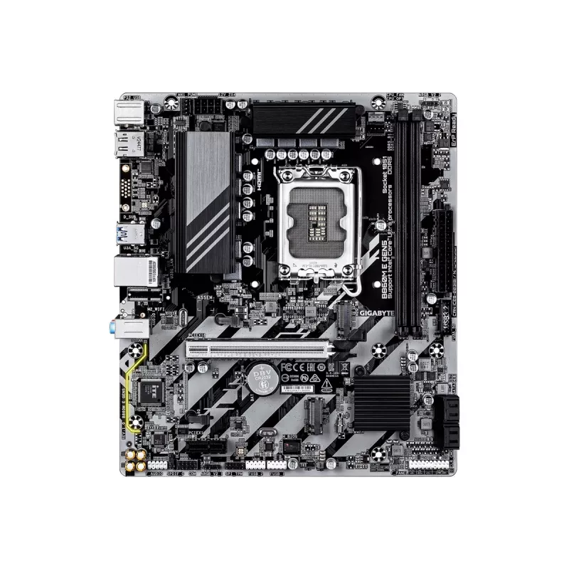 Emolevy GIGABYTE B860M E GEN5 LGA1851 Intel Core Ultra, DDR5 jopa 8800 MHz (O.C.), 2x PCIe 4.0 M.2, 1GbE