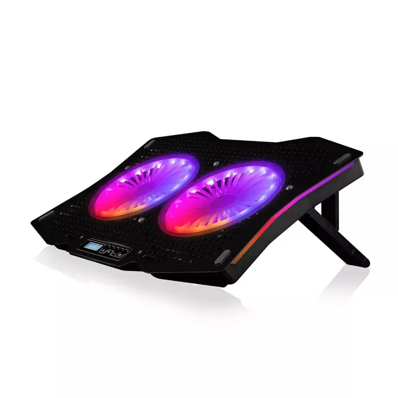 Jäähdytysalusta Modecom MC-CF18 RGB 45,7 cm 2 tuuletinta musta