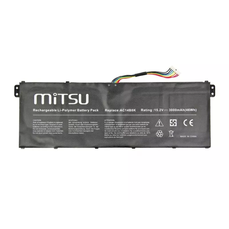 Akku MITSU BC/AC-E3 Acer-kannettaville 2200 mAh 33 Wh 15,2 V