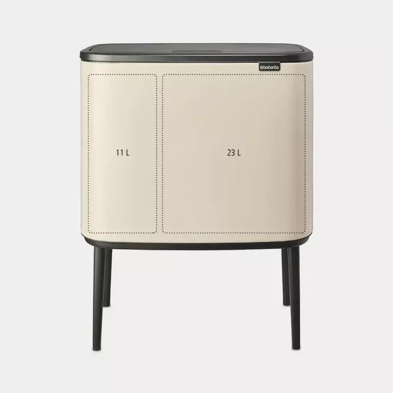 Brabantia Bo Touch Bin 34 L 2 koria beige leveys 540 mm syvyys 312 mm korkeus 680 mm