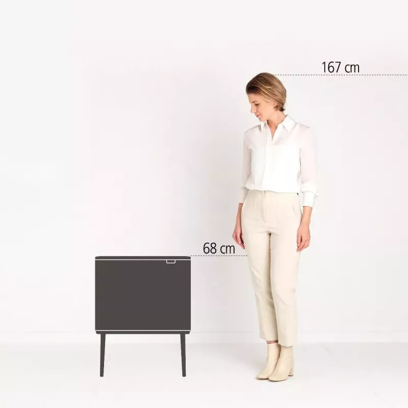 Brabantia Bo Touch Bin 34 L 2 koria beige leveys 540 mm syvyys 312 mm korkeus 680 mm