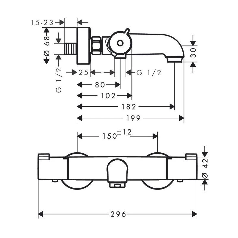 HANSGROHE Ecostat kylpyammetermostaatti 1001 CL