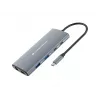 CONCEPTRONIC 10-1 telakka USB-C->HDMI/2xUSB-C/3xUSB-A/+ 20cm gr