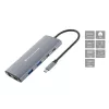 CONCEPTRONIC 10-1 telakka USB-C->HDMI/2xUSB-C/3xUSB-A/+ 20cm gr