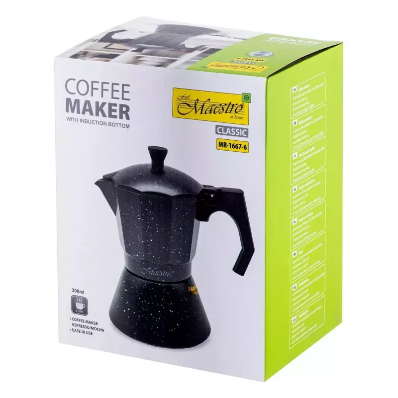 Kahvinkeitin Maestro MR-1667-6 — espressokeitin 6 kupille