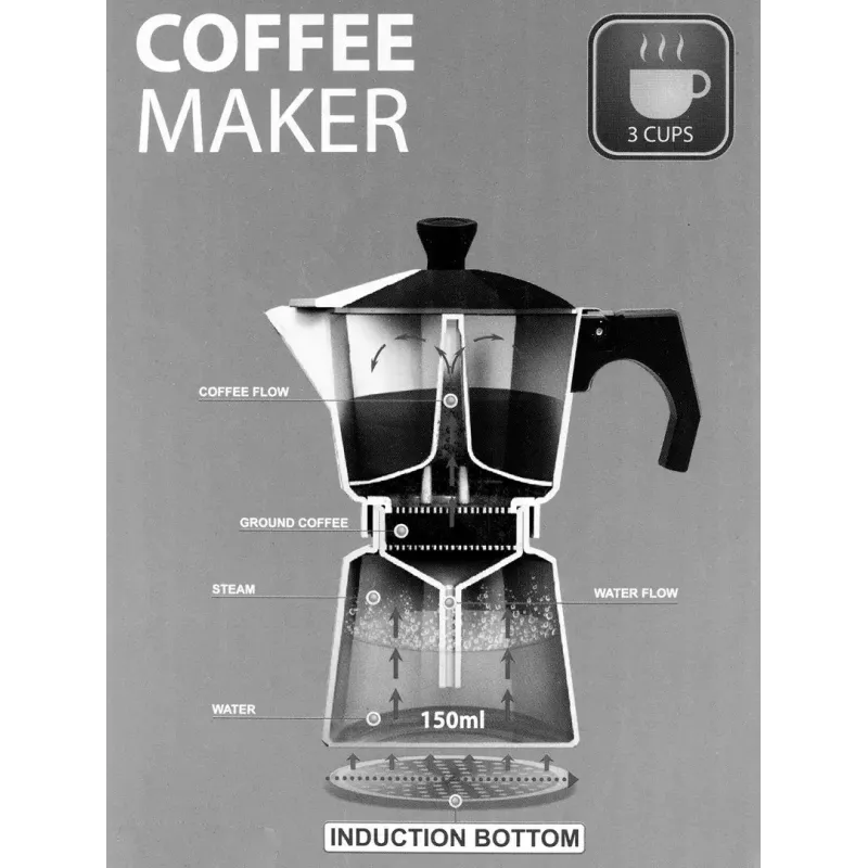 Kahvinkeitin Maestro MR-1667-6 — espressokeitin 6 kupille