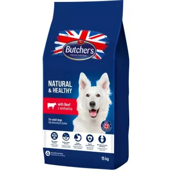 Kuivaruoka koirille BUTCHER'S Natural & Healthy Dog with Beef — 15 kg