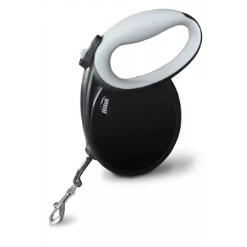 Hilton Smart Dog Tape XL -hihna — 7 m, koirille enintään 40 kg, musta-harmaa