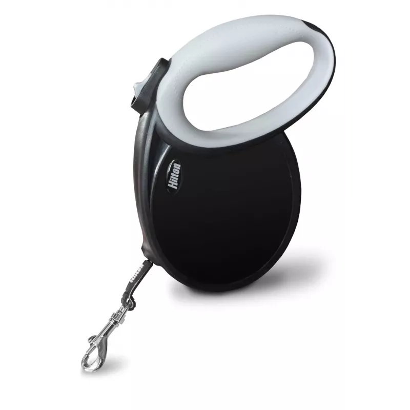 Hilton Smart Dog Tape XL -hihna — 7 m, koirille enintään 40 kg, musta-harmaa