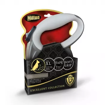 Hilton Smart Dog Tape XL -hihna 7 m koirille enintään 40 kg — ruskea/beige