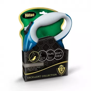 Hilton Smart Dog Tape L -hihna – laivastonsininen-harmaa, 5 m, koirille enintään 30 kg