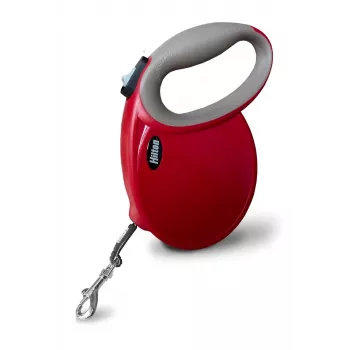 Hilton Smart Dog Tape L -hihna — 5 m, koirille enintään 30 kg, burgundinpunainen-harmaa