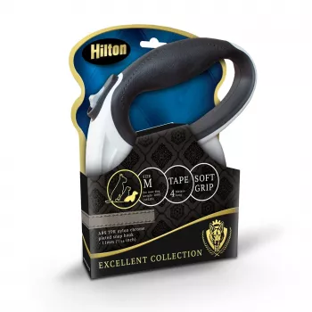 Hilton Smart Dog Tape M -hihna — 4 m, koirille enintään 20 kg, valkoinen-musta