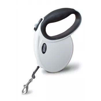 Hilton Smart Dog Tape M -hihna — 4 m, koirille enintään 20 kg, valkoinen-musta