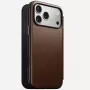 Nahkainen puhelinkotelo Nomad Modern Leather Folio iPhone 17 Pro Max (6,9 tuumaa) ruskea, nahka/alumiini, 4 korttipaikkaa