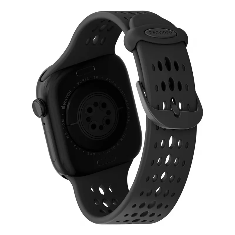 Decoded Silicone Ares O Band - silikoniranneke Apple Watch 40/42 mm (musta)