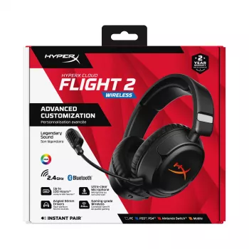 Langaton pelikuuloke HyperX Cloud Flight 2 — korvan peittävä, musta