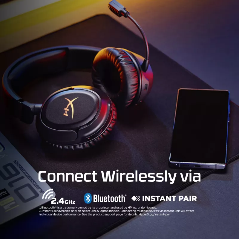 Langaton pelikuuloke KINGSTON HyperX Cloud Flight 2 USB-C ja Bluetooth, valkoinen