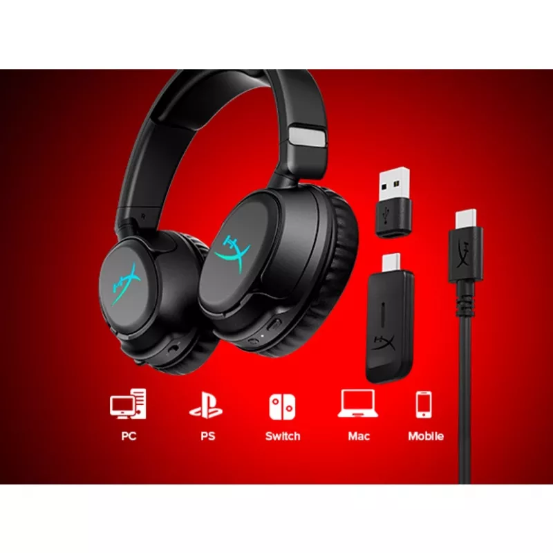 Langaton pelikuuloke KINGSTON HyperX Cloud Flight 2 USB-C ja Bluetooth, valkoinen