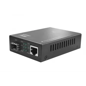 LevelOne RJ45–SFP gigabitin mediakonvertteri, PoE PSE