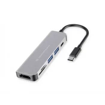 Conceptronic DONN02G kannettavan telakointiasema/porttireplikaattori USB 3.2 Gen 1 (3.1 Gen 1) Type-C alumiini