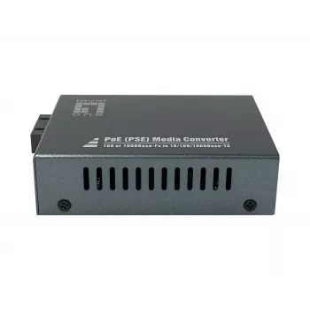 LevelOne RJ45–SC gigabitin mediakonvertteri, PoE PSE, yksimuotokuitu, 20 km
