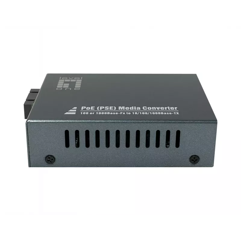 LevelOne RJ45–SC gigabitin mediakonvertteri, PoE PSE, yksimuotokuitu, 20 km