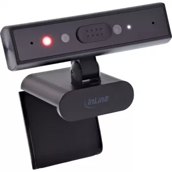 InLine 55365 5MP -verkkokamera USB-C:llä, automaattitarkennus, Windows Hello ja peittosuoja